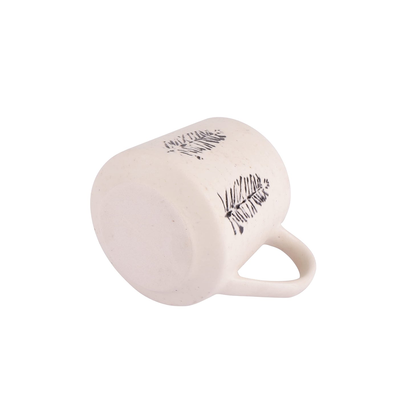 Exotic Elements Premium Handcrafted Stoneware Ceramic Coffee Mug | Perfect for Tea, Coffee, Cappuccino, Latte | 400ML (Snowy White)