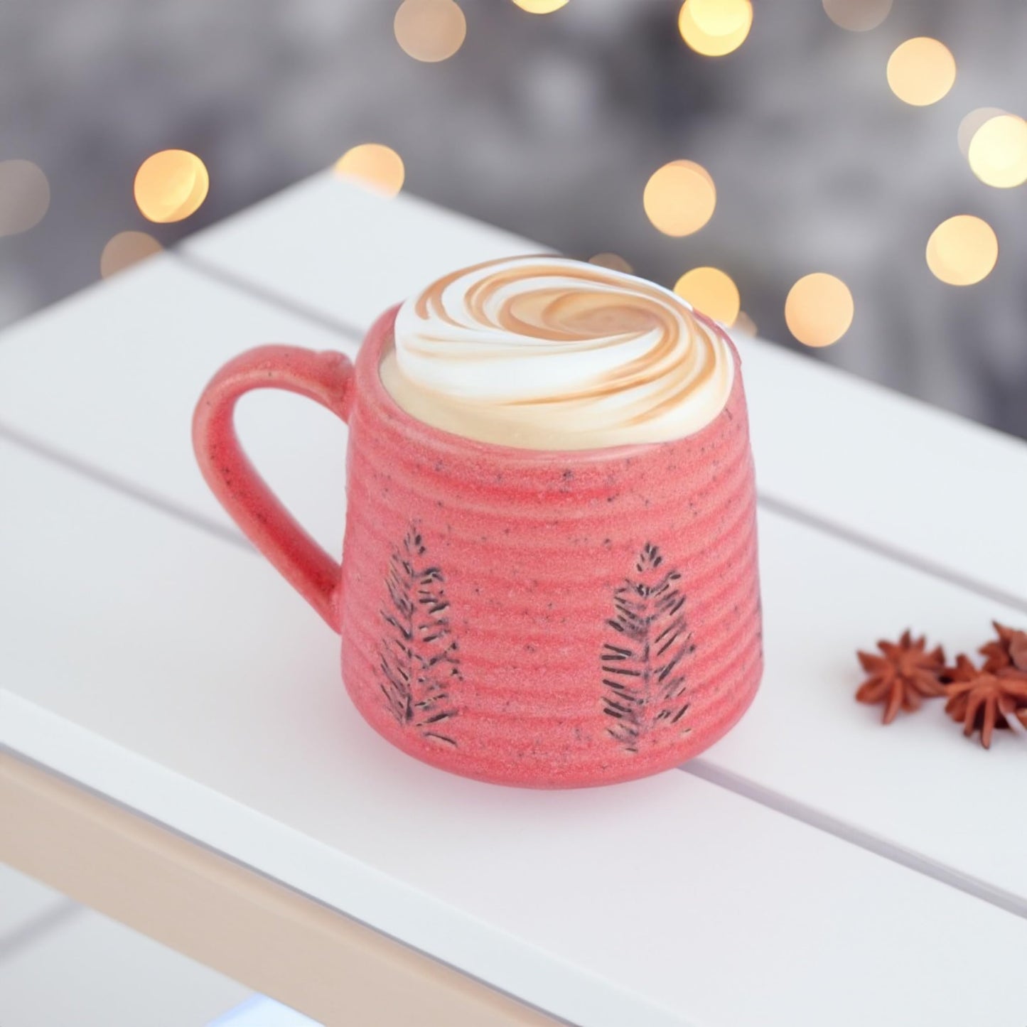 Exotic Elements Premium Handcrafted Stoneware Ceramic Coffee Mug | Perfect for Tea, Coffee, Cappuccino, Latte | 400ML (Flaming Pink)