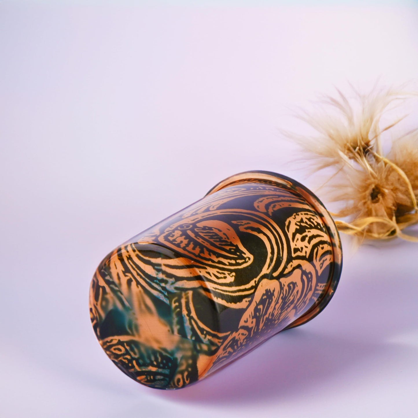 Exotic Elements Mīnākārī Art Designer Copper Tumblers | Immunity Booster, Protects Liver | Set of 2, 300ML each (Roaring Green)