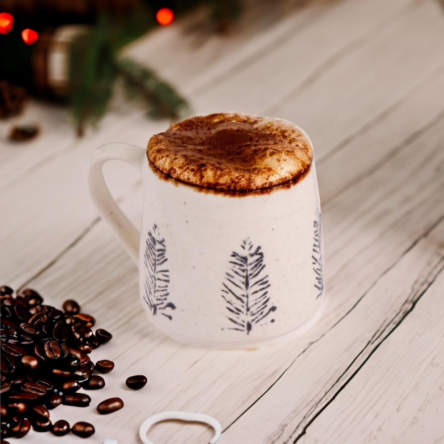 Exotic Elements Premium Handcrafted Stoneware Ceramic Coffee Mug | Perfect for Tea, Coffee, Cappuccino, Latte | 400ML (Snowy White)
